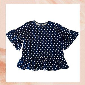 Abercrombie & Fitch Navy Floral Cropped Blouse